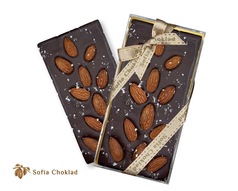 Mörk Choklad med Salt Mandel – 110g