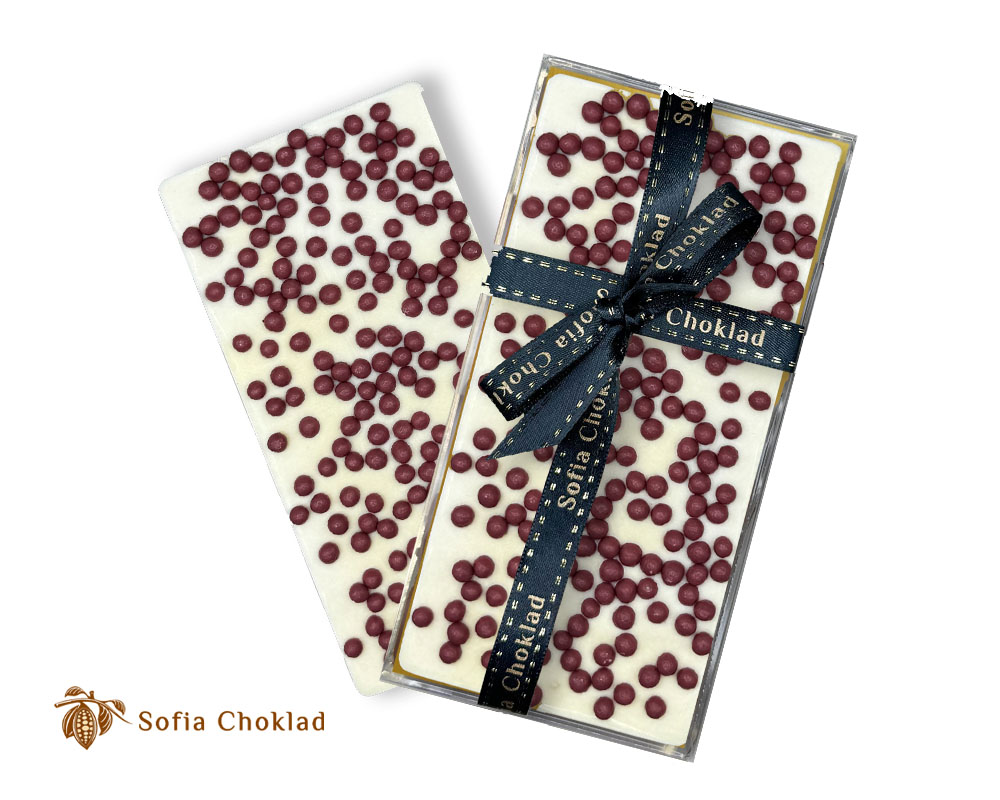 Vitchoklad med Ruby Crispearls – 128g